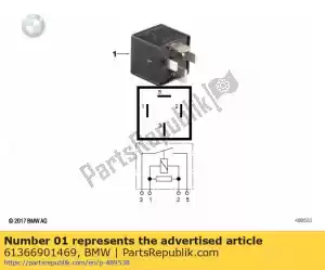 bmw 61366901469 przeka?nik, styk zwierny, czarny - Dół
