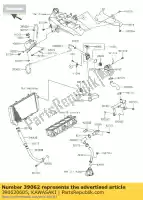 390620605, Kawasaki, hose-cooling,pump-cylind zr800 kawasaki z 800 2013 2014 2015 2016, New