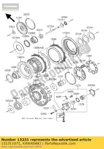 Kawasaki 132311071 libération-assy-embrayage - La partie au fond