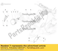 643324, Piaggio Group, richtingaanwijzer linksvoor vespa met0000ea met0000ha, metm858e, met0002ha, metm8500, metm858f,  met0002da, met0000da met0002ja;met0000ja 125 150 2016 2017 2018 2019 2020 2021 2022, Nieuw