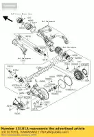 131015091, Kawasaki, gear-assy,bevel,fr zg1400a8f kawasaki gtr 1400 2008 2009, New