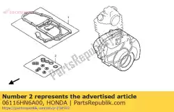 Aqui você pode pedir o kit de lavadora b em Honda , com o número da peça 06116HN6A00: