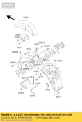 Aqui você pode pedir o placa, pára-lama traseiro fla em Kawasaki , com o número da peça 131831021: