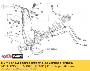 aprilia AP9100950 arbusto d14-d9-d6.5-h12 - Lado inferior