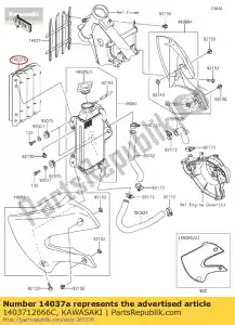 Kawasaki 1403712666C screen,lh,ebony - Bottom side