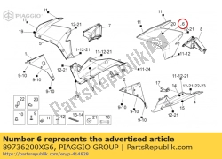 Aprilia 89736200XG6, Lewa owiewka, ?ó?ta, OEM: Aprilia 89736200XG6