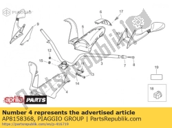 Aprilia AP8158368, Lower handlebar cover, OEM: Aprilia AP8158368