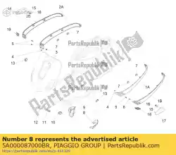 Aqui você pode pedir o terminal traseiro do spoiler esquerdo em Piaggio Group , com o número da peça 5A000087000BR: