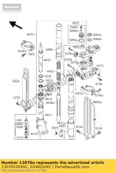 Tutaj możesz zamówić guide, fork, rh, heban klx250-j2 od Kawasaki , z numerem części 1307012646C: