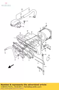 Suzuki 1385417C01 tubo, respiradero - Lado inferior