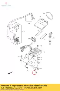 Suzuki 3283018H10 bracket,rect ft - Bottom side