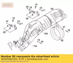 Aquí puede pedir silenciador 'ktm hgs2 de KTM , con el número de pieza 58305080300: