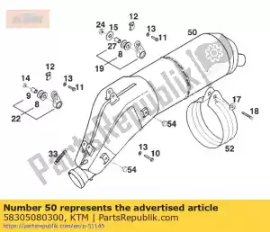 ktm 58305080300 silenciador 'ktm hgs2 - Lado inferior