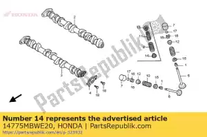 Honda 14775MBWE20 sede, válvula spg - Lado inferior