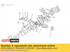 Piaggio Group AP9150043 threaded pin m8x1.25 - Bottom side