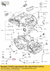 pijp, hoofdolie van Kawasaki, met onderdeel nummer 321521902, bestel je hier online: