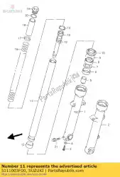 buis, binnen van Suzuki, met onderdeel nummer 5111003F00, bestel je hier online: