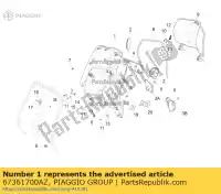 67361700AZ, Piaggio Group, bauletto anteriore verniciato     , Nuovo