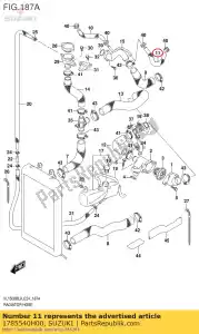 suzuki 1785540H00 manguera, derivación de agua - Lado inferior