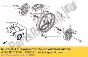 Honda 45182MBTD50 zacisk, przewód czujnika - Dół