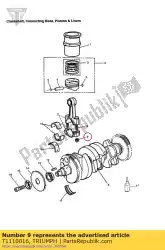 moer, drijfstangbout van Triumph, met onderdeel nummer T1110016, bestel je hier online: