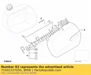 bmw 71602337050 right city system case lid - weiss - Bottom side