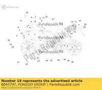 B045797, Piaggio Group, decalque da carenagem rh 