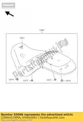 seat-assy, ?? Dual, w / band, bl vn900 van Kawasaki, met onderdeel nummer 530660176MA, bestel je hier online: