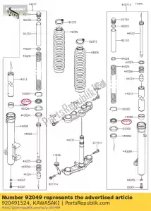 Kawasaki 920491524 óleo de vedação, garfo externo t - Lado inferior