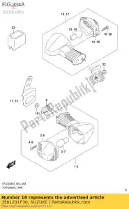 suzuki 3561231F30 lente - Lado inferior