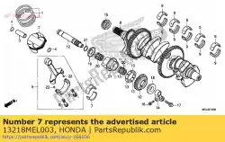 lager e, drijfstang (geel) van Honda, met onderdeel nummer 13218MEL003, bestel je hier online: