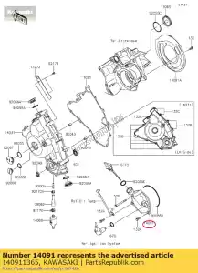 Kawasaki 140911365 cobrir - Lado inferior