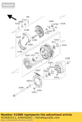 Here you can order the axle,rr from Kawasaki, with part number 410681413: