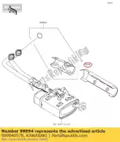 999940578, Kawasaki, Acc couvercle, silencieux chromé en650 kawasaki  vulcan 650 2015 2016 2017 2018 2019 2020 2021, Nouveau