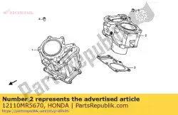 Here you can order the no description available at the moment from Honda, with part number 12110MR5670: