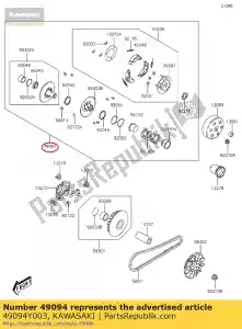 kawasaki 49094Y003 converter-assy-driven kvf300cc - Bottom side