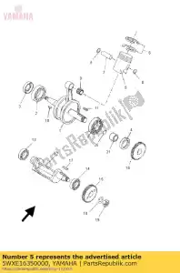 Yamaha 5WXE16350000 pistão (0,25 mm o / s) - Lado inferior