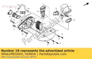 Honda 90661MEG000 braçadeira b, tubo, 12,5 mm - Lado inferior