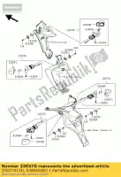 230370150, Kawasaki, señal de montaje de lámpara, rr, lh kawasaki kle versys b a 650 , Nuevo