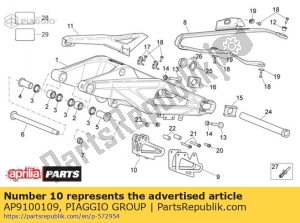 aprilia AP9100109 piastra guida catena - Lato superiore