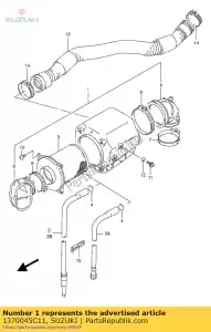 Suzuki 1370045C11 filtro de ar - Lado inferior