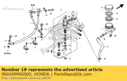 Aqui você pode pedir o parafuso, soquete, 6x18 em Honda , com o número da peça 90040MN5000: