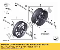 Qui puoi ordinare cerchio posteriore in carbonio - 6. 0x17 da BMW , con numero parte 36319829886: