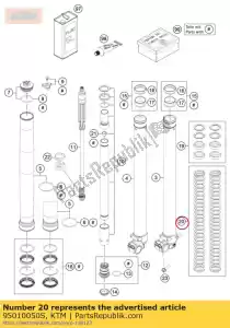 ktm 95010050S veer 4,6 n / mm set - Onderkant