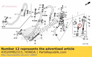 honda 43520MB2315 conjunto de pistão, cilindro mestre (nissin) - Lado inferior