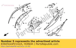 Honda 83605GGPD10ZA cover set, l. body upper - Bottom side