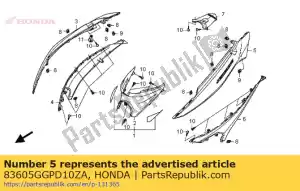 Honda 83605GGPD10ZA zestaw ok?adek, l. górna cz??? cia?a - Dół