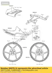 Here you can order the pattern,tank cover,rh er650egf from Kawasaki, with part number 560751086: