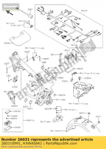 kawasaki 260310991 arnês, rr ej800abf - Lado inferior