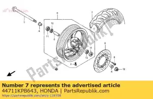 Honda 44711KPB643 pneu, fr (bs) - La partie au fond